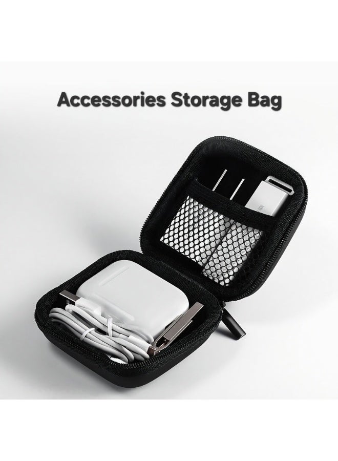 حقيبة تنظيم كابلات السفر الصغيرة، حافظة ملحقات إلكترونية محمولة - حقيبة تخزين للشاحن وسماعات الأذن وما إلى ذلك - Image 4
