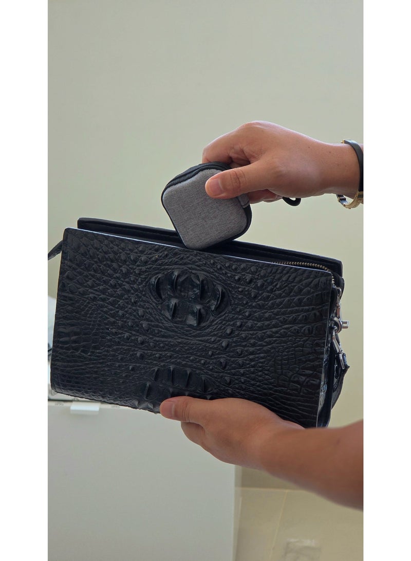 حقيبة تنظيم كابلات السفر الصغيرة، حافظة ملحقات إلكترونية محمولة - حقيبة تخزين للشاحن وسماعات الأذن وما إلى ذلك - Image 3