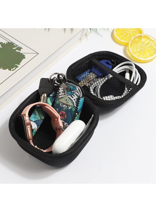 حقيبة تنظيم كابلات السفر الصغيرة، حافظة ملحقات إلكترونية محمولة - حقيبة تخزين للشاحن وسماعات الأذن وما إلى ذلك - Image 2