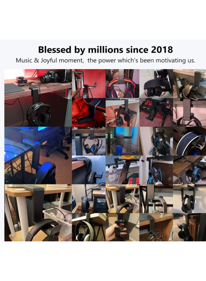 Private Mold Punch-free Table Clip-on Hook Headset Ear Stand 360-degree Rotating Headset Bracket Sundries Storage Hanging - Image 2