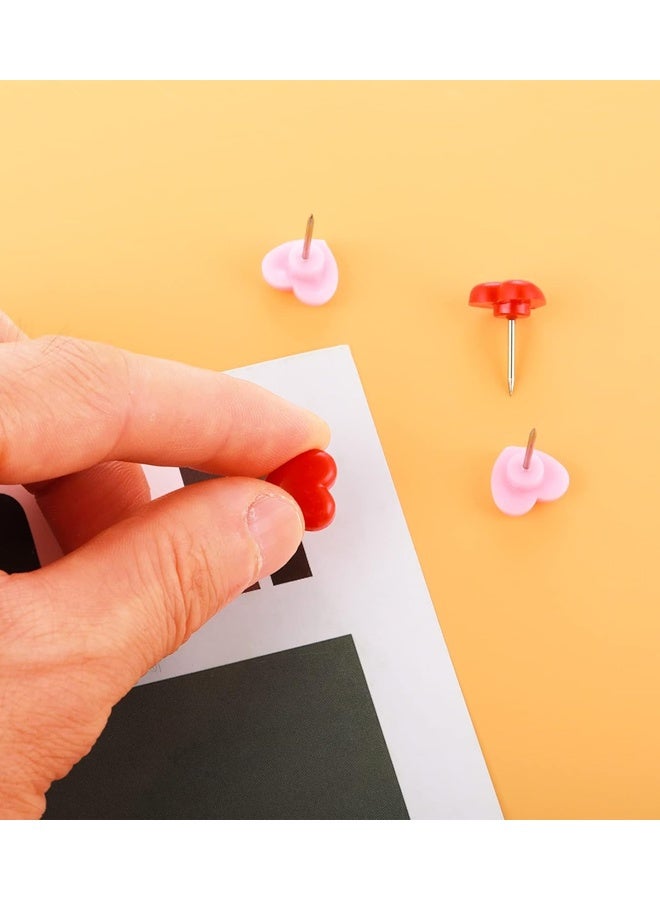 100 قطعة من دبابيس الضغط على شكل قلب للوحة الفلين ولوحة الإعلانات ولوحات الإعلانات والعلامات ودبابيس الموقع والمنزل والمدرسة والمكتب - Image 4