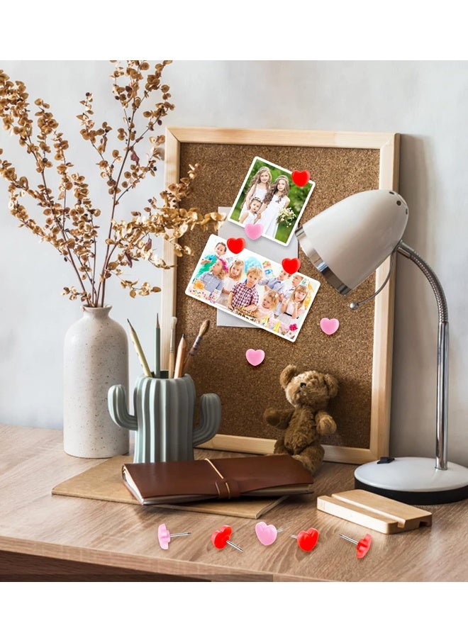 100 قطعة من دبابيس الضغط على شكل قلب للوحة الفلين ولوحة الإعلانات ولوحات الإعلانات والعلامات ودبابيس الموقع والمنزل والمدرسة والمكتب - Image 5