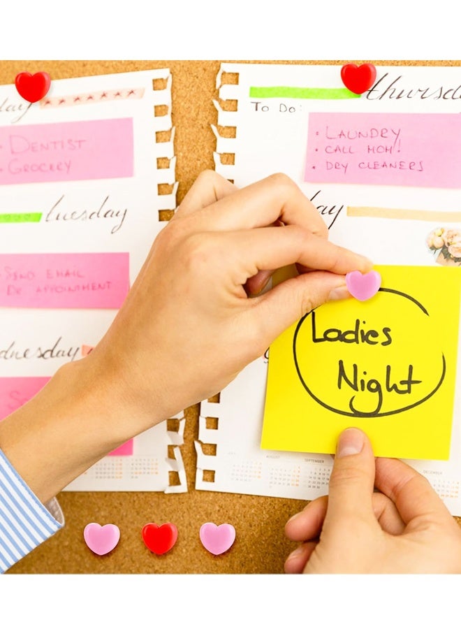 100 قطعة من دبابيس الضغط على شكل قلب للوحة الفلين ولوحة الإعلانات ولوحات الإعلانات والعلامات ودبابيس الموقع والمنزل والمدرسة والمكتب - Image 3