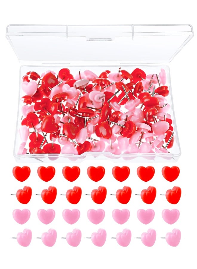 100 قطعة من دبابيس الضغط على شكل قلب للوحة الفلين ولوحة الإعلانات ولوحات الإعلانات والعلامات ودبابيس الموقع والمنزل والمدرسة والمكتب - Image 1