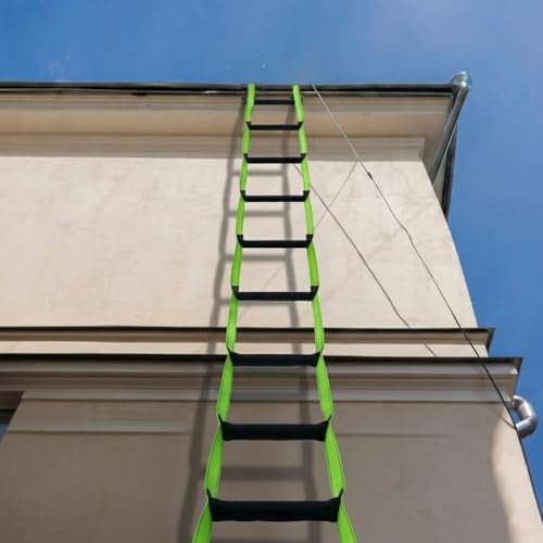 CRAYZA Fire Escape Ladder, 10 Feet Portable Safety Rope Ladder with 2 Hooks for 2-3 Story Homes, Multi-use for Kids and Adults - Image 2