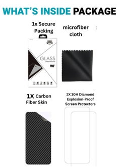 SARAOONT Samsung Galaxy S23 1 Piece Carbon Fiber Skin Wrap and 2 Piece 10H Screen Protectors  - Image 4