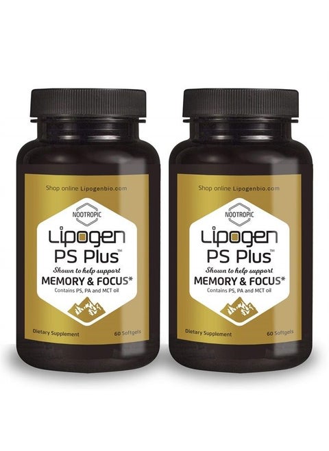 PS Plus - Memory, Focus, Clarity Brain Booster Supplement, Scientifically Formulated to Enhance Cognitive Function, Clinically Proven Formula. (120 softgels)