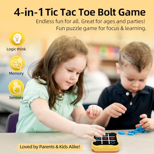 COUOMOXA Fits Tic Tac Toe Games for Kids: 4-in-1 Portable Sensory Puzzle Game - 6 7 8 9 10 11 12 Years Old Kids Electronic Toy for Travel Home School (4-in-1 Tic Tac Toe Games) - Image 5