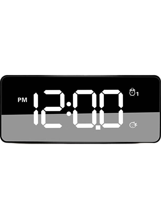 Hense Multifunctional Electronic Smart Alarm Clock With Sound Control, Rechargeable, Alarm Watch For Students And Children, Bedroom Night Light, Lazy Digital Clock For Desktop Ha92 Black - Image 1