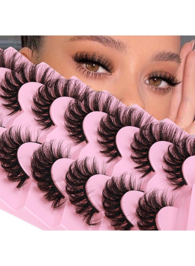 جيمير رموش جيمير المنك، رموش عين القطة الرقيقة، رموش صناعية كثيفة 6D تبدو مثل وصلات الرموش، رموش صناعية سميكة وناعمة ومجعدة، عبوة من 7 أزواج - Image 1