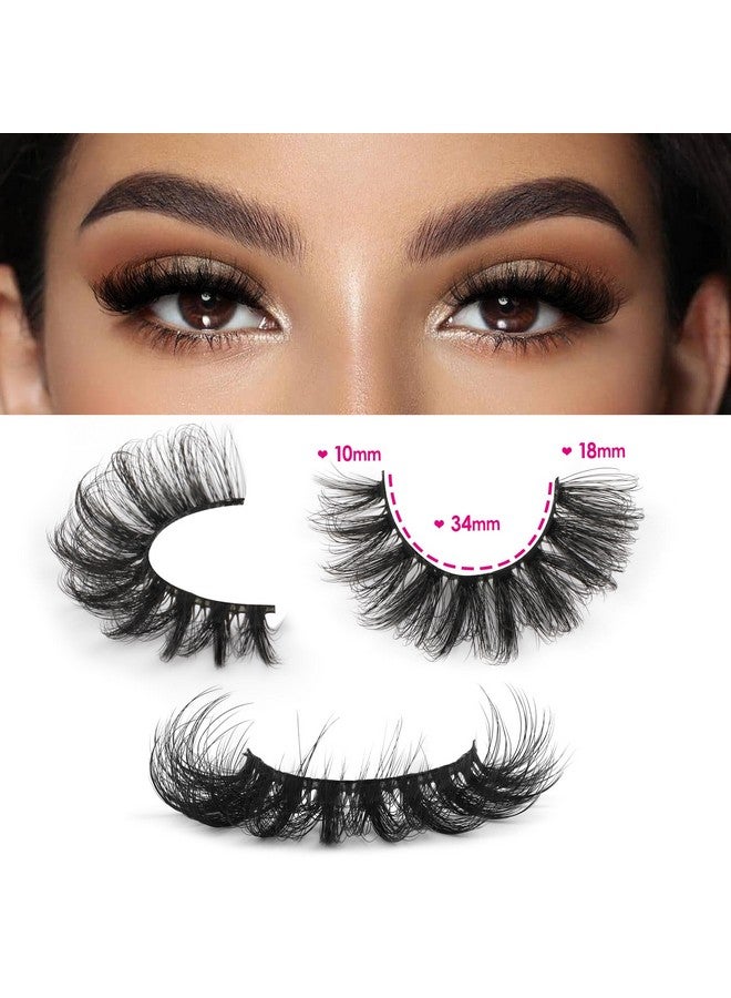 جيمير رموش جيمير المنك، رموش عين القطة الرقيقة، رموش صناعية كثيفة 6D تبدو مثل وصلات الرموش، رموش صناعية سميكة وناعمة ومجعدة، عبوة من 7 أزواج - Image 2