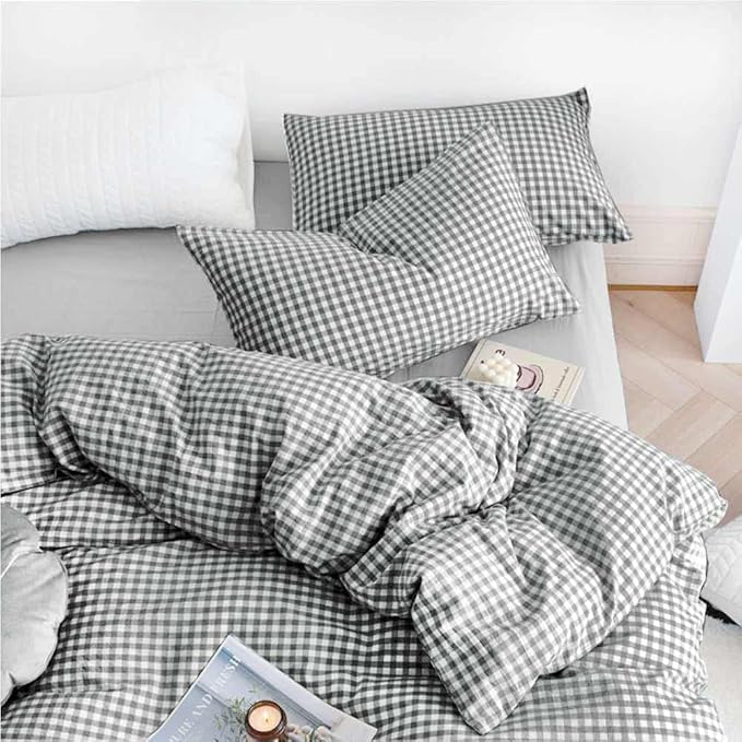 MORADO® Glace Cotton 210 TC Duvet Cover for Single Bed | 60x90 Inches Quilt/Razai/Blanket Cover with Zipper Closure | Soft & Durable Fabric (Grey, 60x90 inches) - Image 3