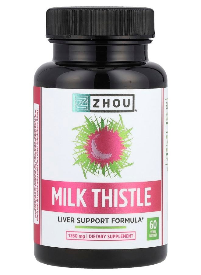 Zhou Nutrition - Milk Thistle 1350 mg 60 Veggie Capsules (450 mg per Capsule) - Image 1
