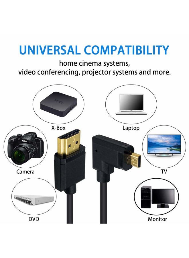 Duttek Micro HDMI to Standard HDMI Cable, Micro HDMI to HDMI Coiled Cable, Extreme Slim Left Angled Micro HDMI Male to HDMI Male Coiled Cable For 1080P, 4K, Ultra HD, 3D (1.2M/4FT) - Image 5