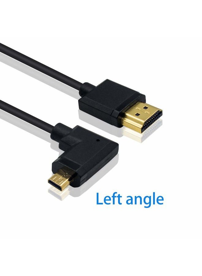 Duttek Micro HDMI to Standard HDMI Cable, Micro HDMI to HDMI Coiled Cable, Extreme Slim Left Angled Micro HDMI Male to HDMI Male Coiled Cable For 1080P, 4K, Ultra HD, 3D (1.2M/4FT) - Image 2