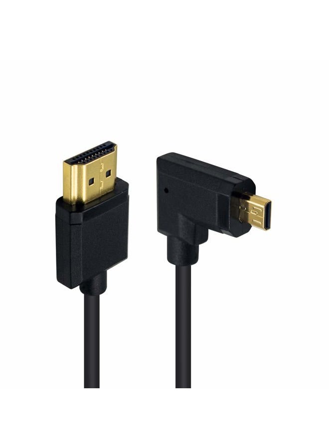 Duttek Micro HDMI to Standard HDMI Cable, Micro HDMI to HDMI Coiled Cable, Extreme Slim Left Angled Micro HDMI Male to HDMI Male Coiled Cable For 1080P, 4K, Ultra HD, 3D (1.2M/4FT) - Image 3