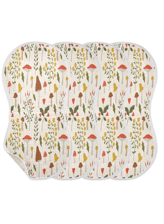 Kigai Colorful Mushroom Baby Burp Cloths Extra Soft and Absorbent Burping Rags Cotton Burping Clothes Baby Washcloths for Newborn Boys Girls Nursery Decor - 2 Pack - Image 2