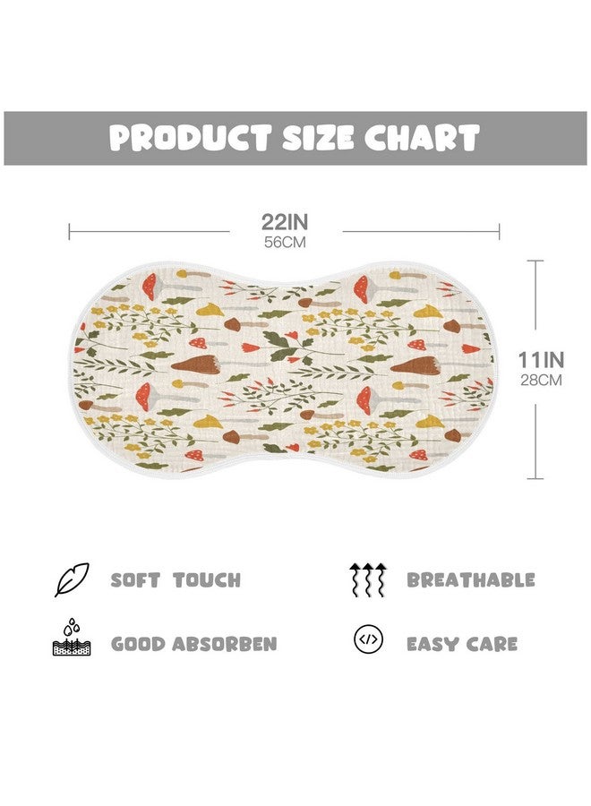 Kigai Colorful Mushroom Baby Burp Cloths Extra Soft and Absorbent Burping Rags Cotton Burping Clothes Baby Washcloths for Newborn Boys Girls Nursery Decor - 2 Pack - Image 3