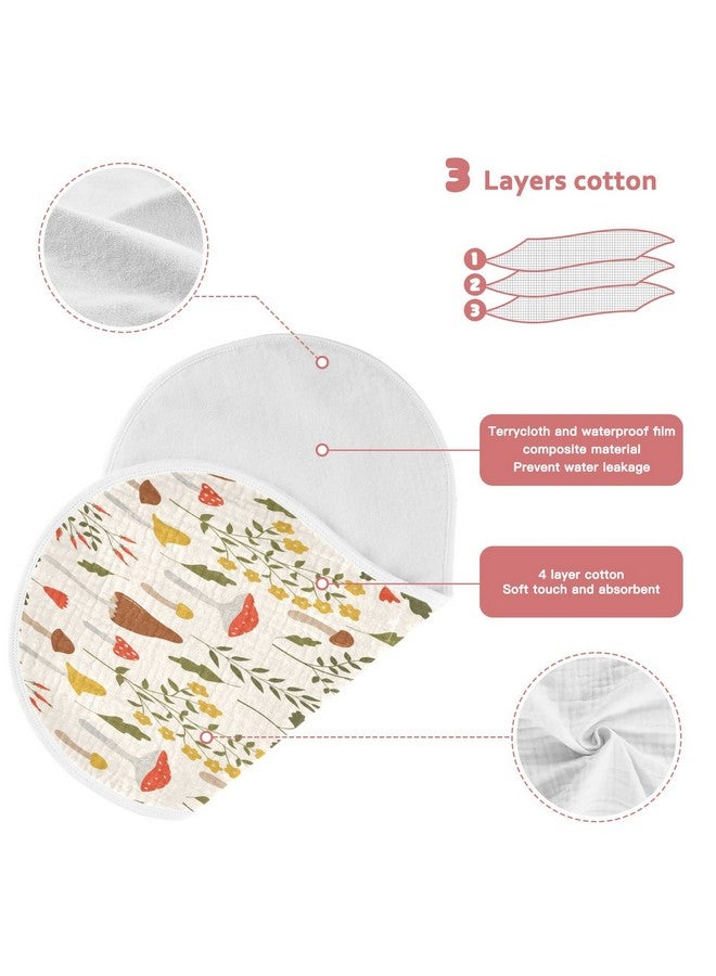 Kigai Colorful Mushroom Baby Burp Cloths Extra Soft and Absorbent Burping Rags Cotton Burping Clothes Baby Washcloths for Newborn Boys Girls Nursery Decor - 2 Pack - Image 4