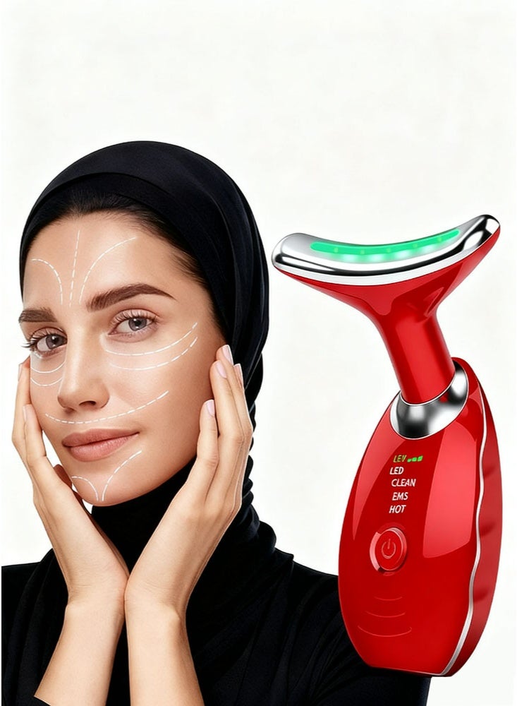 NoorTech Firming Wrinkle Removal Device, Neck Face Lifting Tighten Massager, LED Photon Therapy Anti Wrinkle Double Chin Remover - Image 1