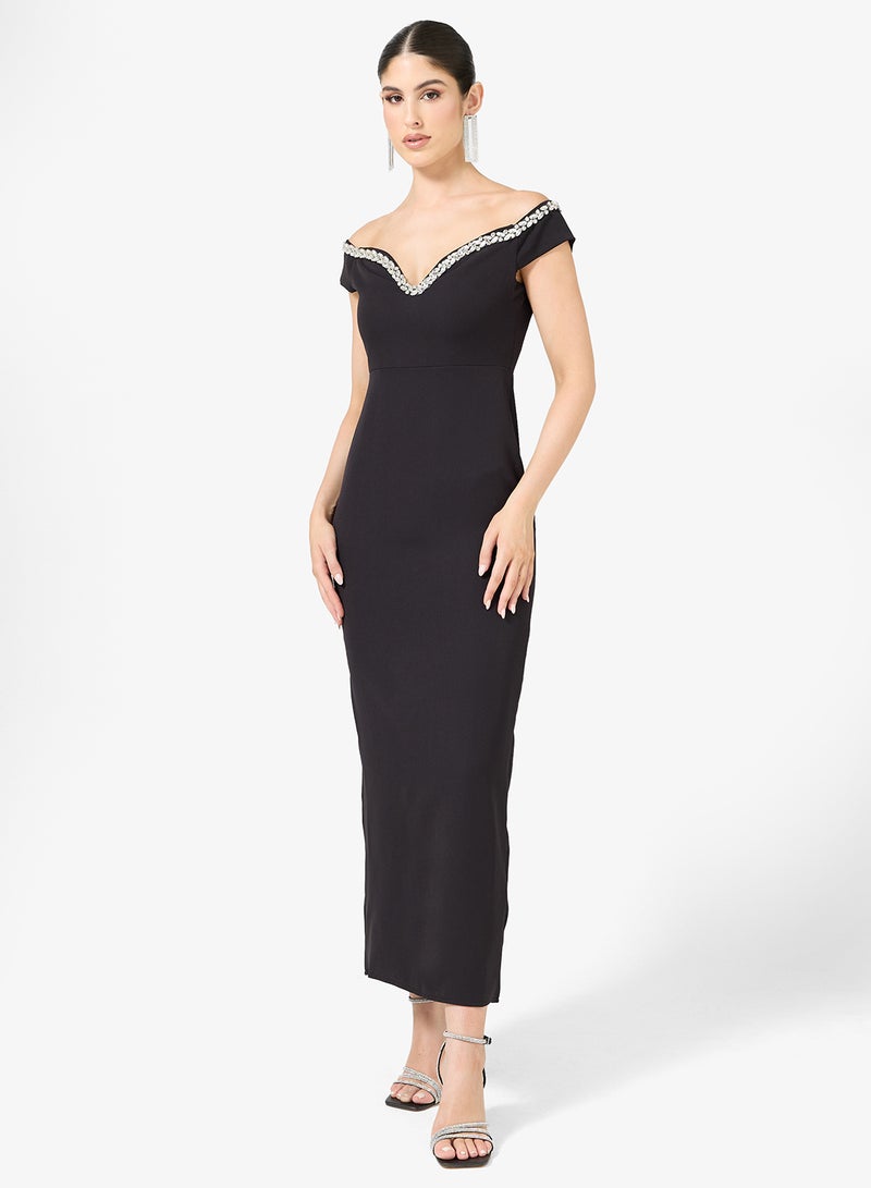Ella Limited Edition Off Shoulder Embellished Dress - Image 1
