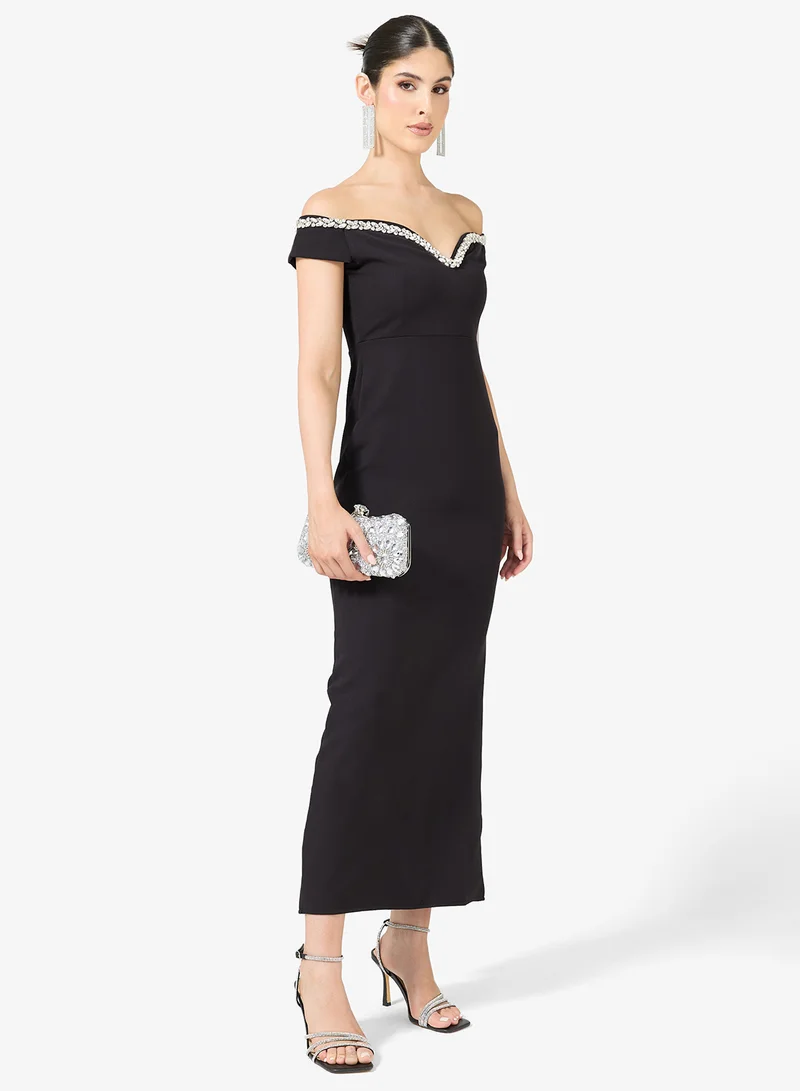 Ella Limited Edition  Off Shoulder Embellished Dress for Women | Best Price UAE
