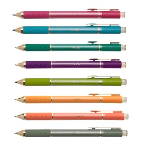 TUL® GL Series Retractable Gel Pens, Medium Point, 0.8 mm, Assorted Barrel Colors, Assorted Deep Metallic Inks, Pack Of 8 Pens - Image 2