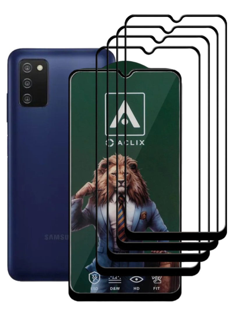 ACLIX 4 Pieces Antistatic ESD Dustproof Premium Quality High Definition Tempered Glass Screen Protector Designed For Samsung Galaxy A03s - Image 1