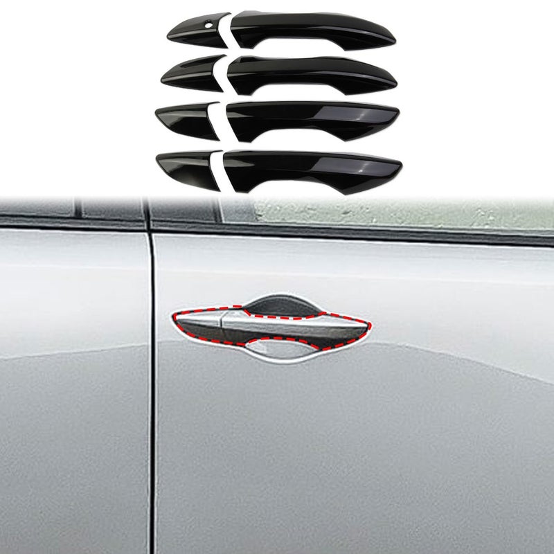 crosselec Carbon Fiber Door Handles Trim Cover Accessories for 20222025 Acura MDX Handle CoverGlossy Black - Image 2