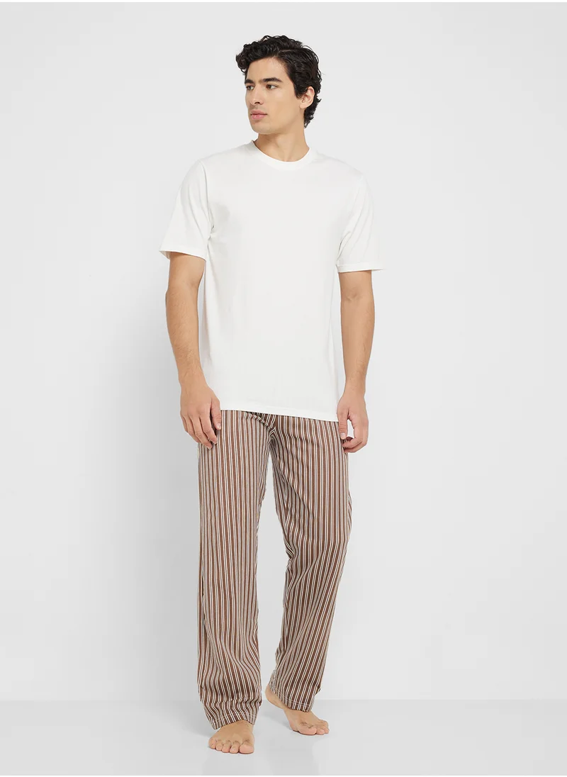 Seventy Five Mens Solid T.Shirt Aop Pant
