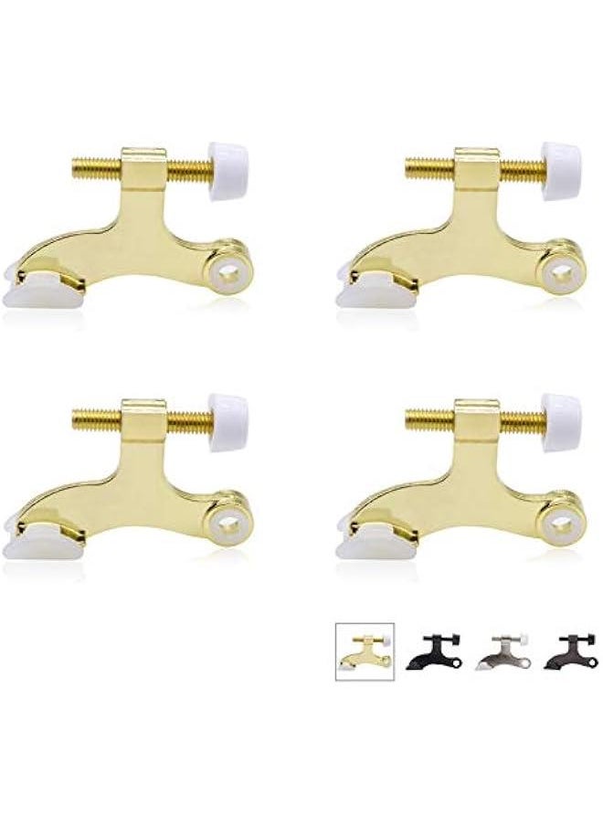 Generic 4 Pack Hinge Pin Door Stopper Polished Brass, Heavy Duty Door Hinge Stopper Gold Pins Door Stops, Wall Protectors from Door Knobs Convenient Easy Installation Rubber Bumper Tips  - Image 1
