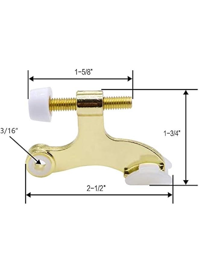 Generic 4 Pack Hinge Pin Door Stopper Polished Brass, Heavy Duty Door Hinge Stopper Gold Pins Door Stops, Wall Protectors from Door Knobs Convenient Easy Installation Rubber Bumper Tips  - Image 2