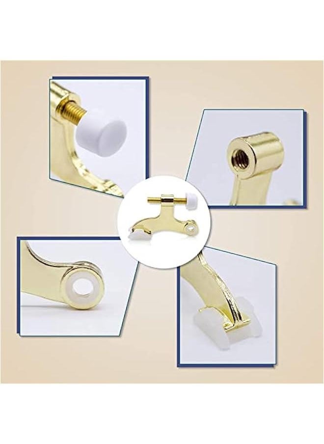 Generic 4 Pack Hinge Pin Door Stopper Polished Brass, Heavy Duty Door Hinge Stopper Gold Pins Door Stops, Wall Protectors from Door Knobs Convenient Easy Installation Rubber Bumper Tips  - Image 3