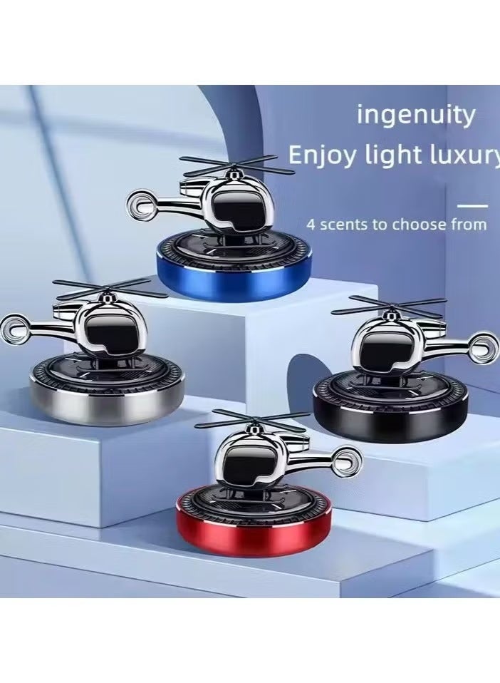 معطر هواء سيارة بتصميم هليكوبتر دوار بالطاقة الشمسية، موزع روائح عطرية من سبيكة معدنية، ديكور فاخر لمقصورة السيارة، دوران صامت، مناسب لجميع السيارات - Image 3