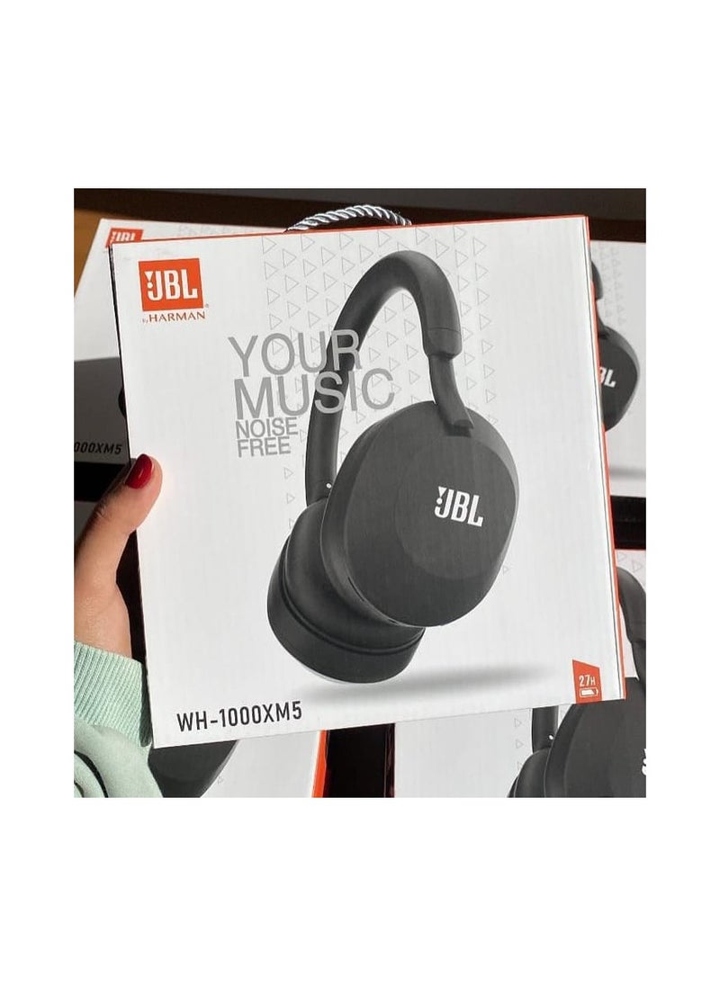 Generic Wireless Bluetooth headphones, 15-hour battery life, clear sound, automatic noise cancellation, and clear voice pickup for calls, black color  - Image 1
