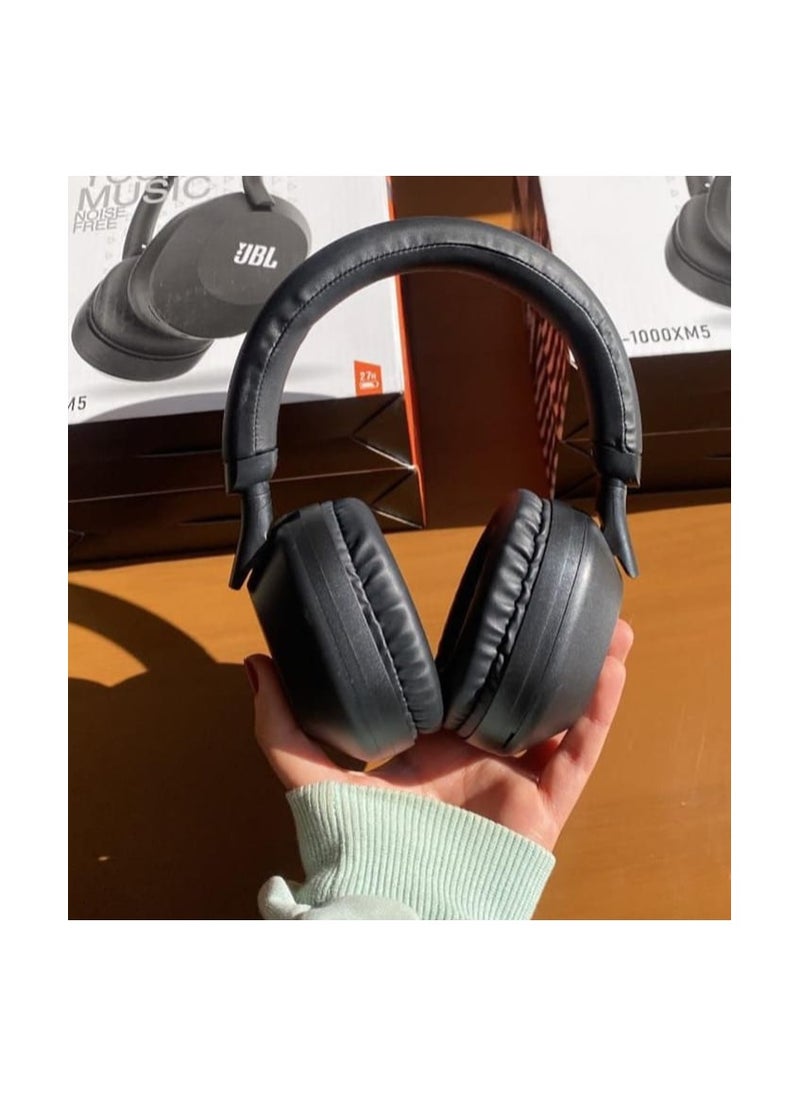 Generic Wireless Bluetooth headphones, 15-hour battery life, clear sound, automatic noise cancellation, and clear voice pickup for calls, black color  - Image 2