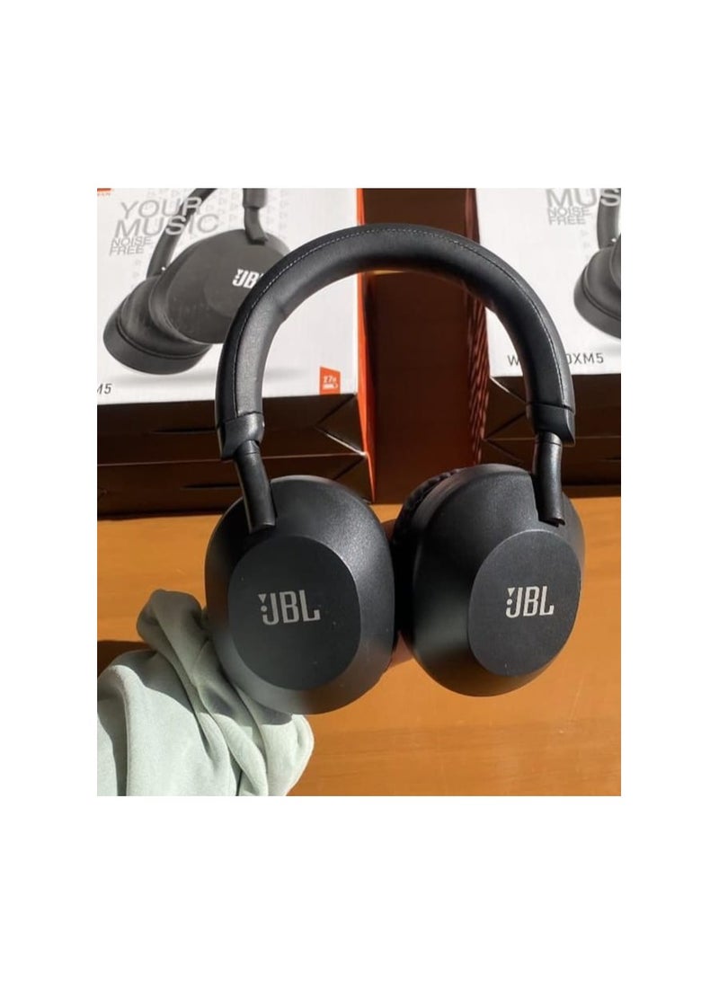 Generic Wireless Bluetooth headphones, 15-hour battery life, clear sound, automatic noise cancellation, and clear voice pickup for calls, black color  - Image 3