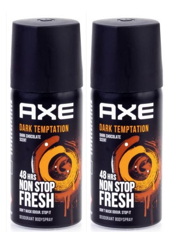 Axe Dark Temptation Long-lasting Antiodor Body Spray 48 Hours Irresistible Fragrance For Men 150ml 2 Packs  - Image 2