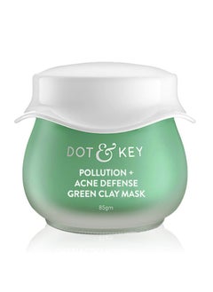 Dot & Key Dot & Key Skin Care Pollution + Acne Defense Green Clay Mask | Clay Mask for Face with Salicylic & Matcha Tea | Reduces Active Acne, Soothes Redness | For Dark Spots, Oily, Acne Prone Skin | 85g  - Image 1