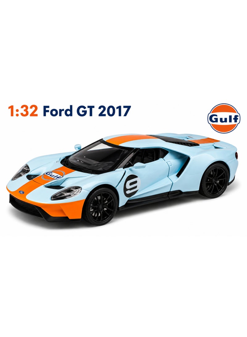 CCA 1:32 FORD GT 2017 BLUE Diecast Alloy Car Model Toy Car with Light, Sound, Opening Doors & Pull Back door - Image 1