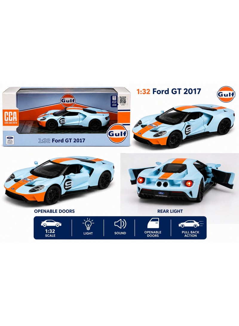 CCA 1:32 FORD GT 2017 BLUE Diecast Alloy Car Model Toy Car with Light, Sound, Opening Doors & Pull Back door - Image 3