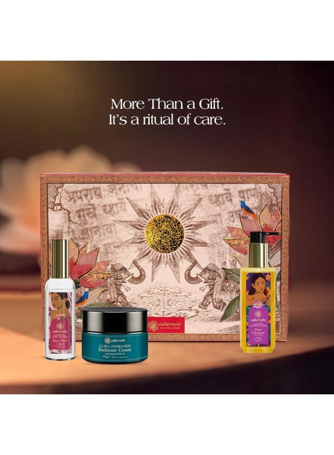 Ashpveda Essense of Essentials | Ayurvedic Face Care Set with Face Wash100ml, radiance Cream30g & Rose Water100ml  | Luxury Gift Hamper for Men & Women - Image 2