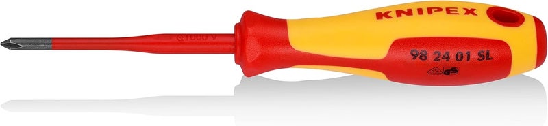 KNIPEX مفك كنيبيكس النحيف للبراغي ذات الفتحة المتقاطعة - معزول بجهد 1000V (187 مم) - Image 1