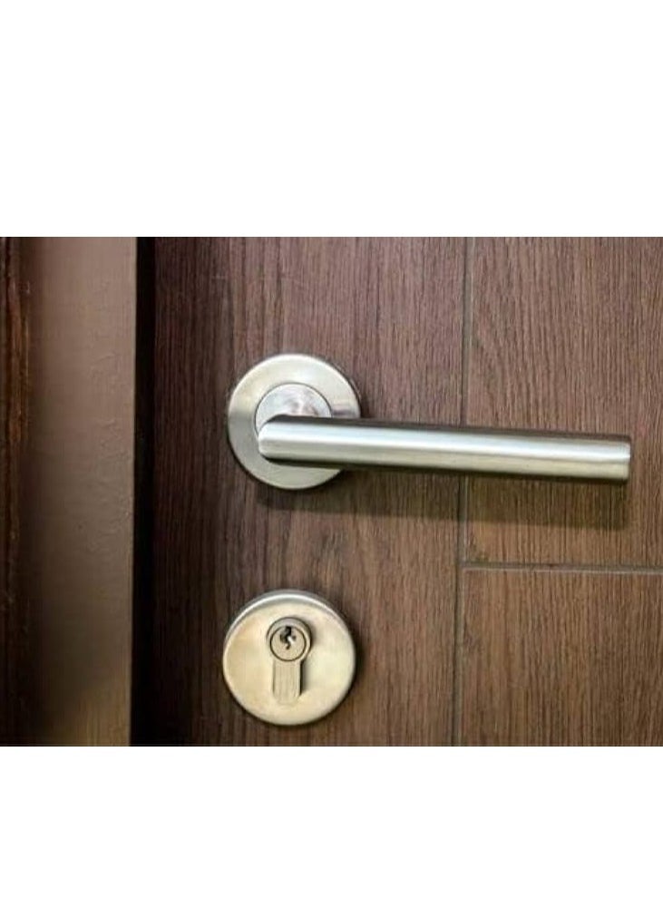 KNP KNP Stainless Steel Rose Type Lever Handle Door Handle for Indoor Wooden Door T Type door handle seamlessly combines modern elegance with reliable performance.  - Image 2