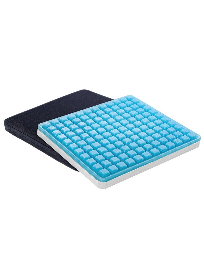 GELRIDE Gel Seat Cushion - Prevents Pressure Sores, Sciatica and Tailbone Pain - Grid Design, Cool & Soft - for Office Chair, Wheelchair - Made in India, (Black, Large - 18 x 16.5 x 2 Inch) - Image 1