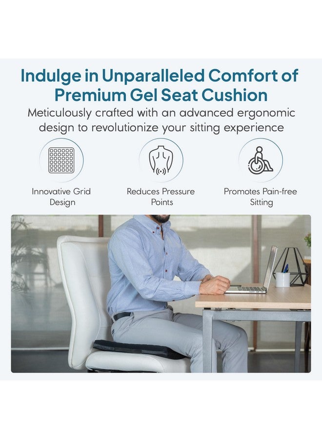 GELRIDE Gel Seat Cushion - Prevents Pressure Sores, Sciatica and Tailbone Pain - Grid Design, Cool & Soft - for Office Chair, Wheelchair - Made in India, (Black, Large - 18 x 16.5 x 2 Inch) - Image 5