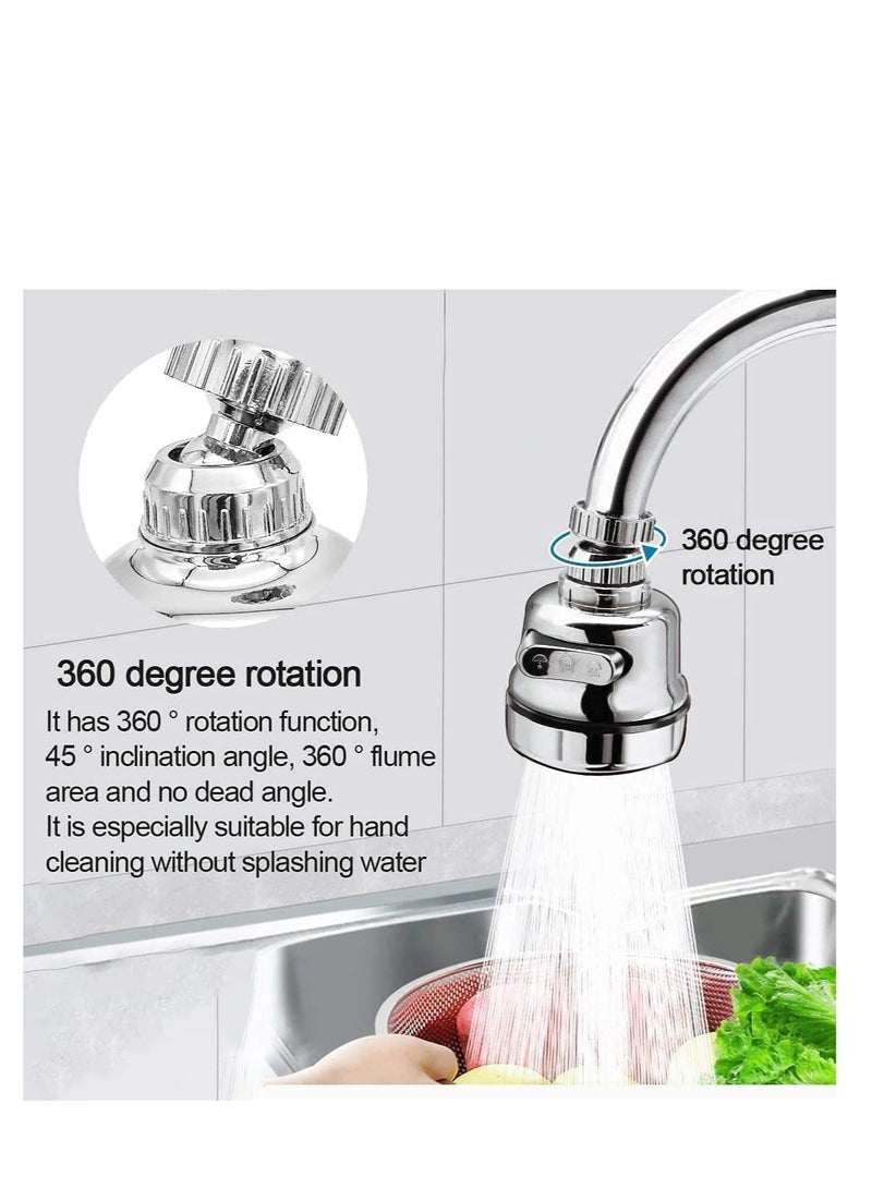 Kitchen Tap Head Water-Saving 3 Gear Adjustable, 360° Swivel, Splash-Proof Faucet Nozzle Filter for Bathroom Kitchen Sink Spray Tap Attachment, with 3 Modes Adjustment, Save Water and Easy to Instal - Image 3