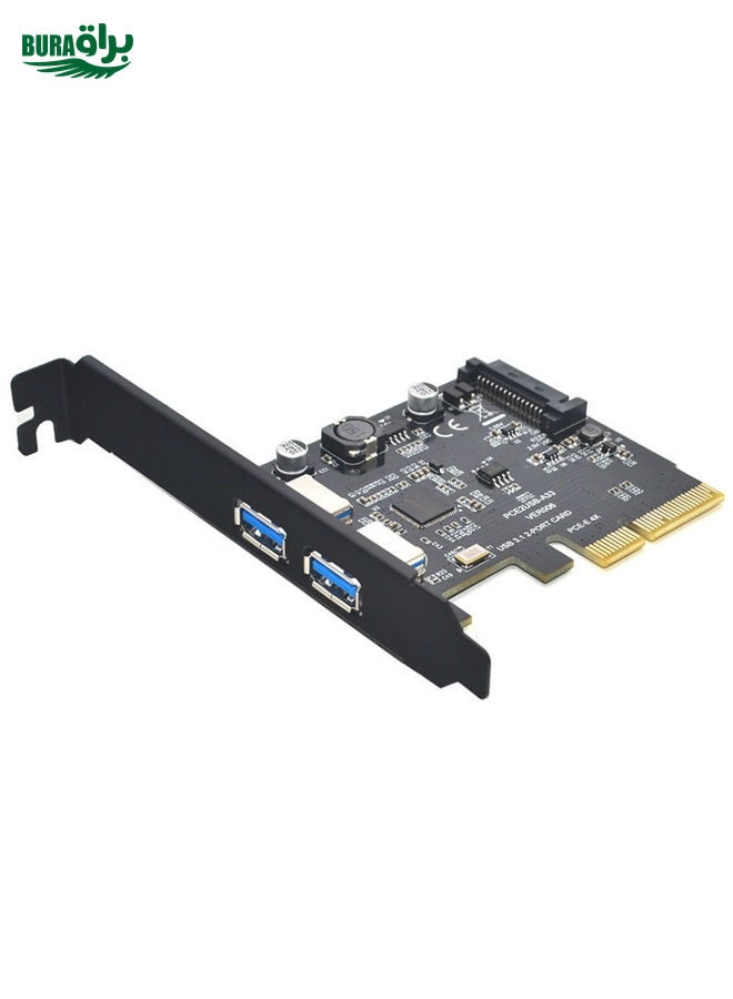 BURAQ USB3.2 Expansion Card GEN2 Type-A Port ASMedia ASM3142 Transfer 10Gbps(Black)  - Image 1