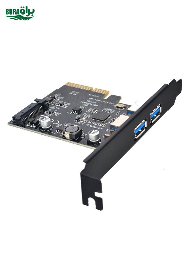 BURAQ USB3.2 Expansion Card GEN2 Type-A Port ASMedia ASM3142 Transfer 10Gbps(Black)  - Image 3