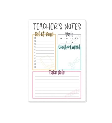 Tiny Expressions Teacher Notepad - Teacher To Do List Note Pad - Stationary Classroom Must Haves for Elementary and Middle School - Teacher Appreciation Gifts for Women - Image 1